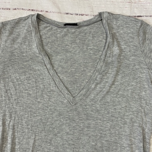 Alix V-neck Heather Gray Short Sleeve Jersey Stanton Bodysuit - Picture 10 of 13